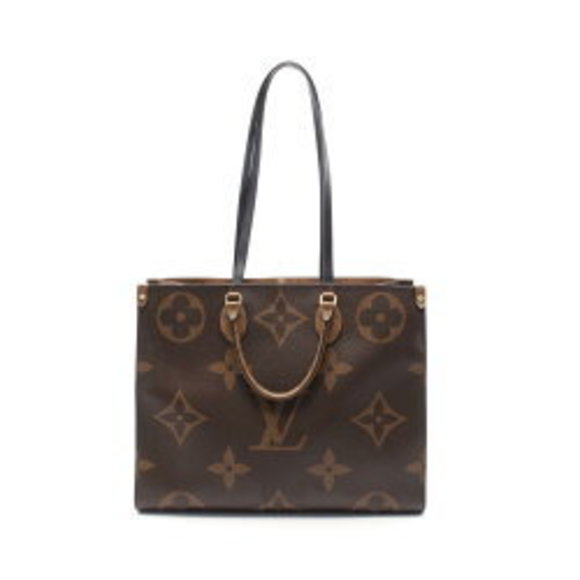 Louis Vuitton Onthego GM Shoulder Bag Leather Monogram Giant Brown - Picture 1 of 7
